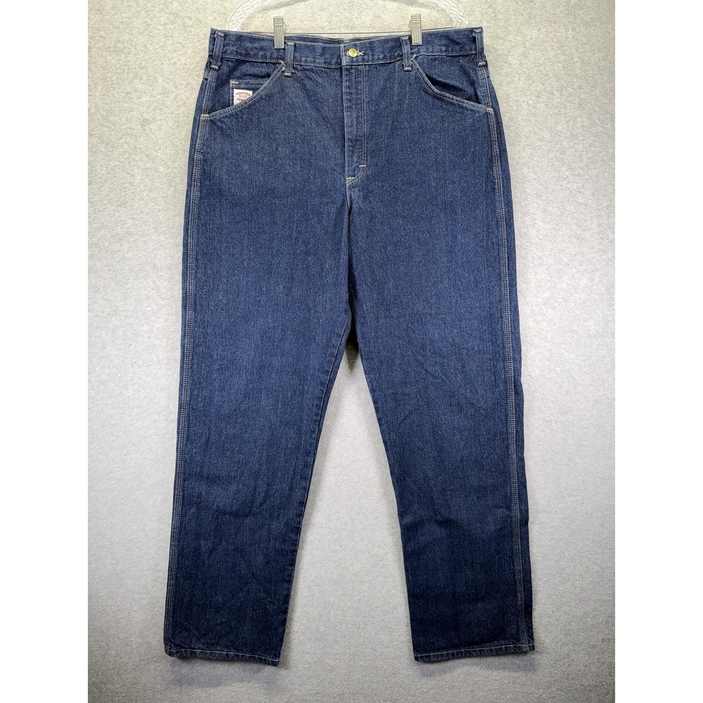 Pointer Brand Jeans Mens 40x34 Blue Relaxed Straight Denim Made USA Workwear